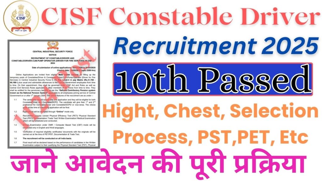 CISF New Recruitment 2025