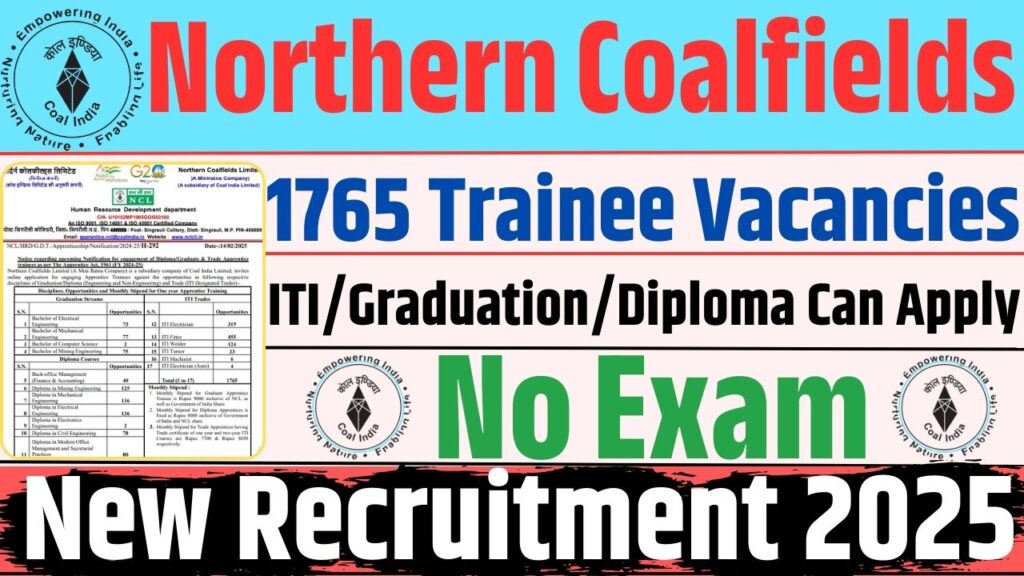 Northern Coalfields Apprentices Vacancy 2025