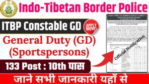 ITBP Constable GD Recruitment 2025: ITBP में निकली जेनरल ड्यूटी के पद पर नई भर्ती 10वीं पास करें आवेदन