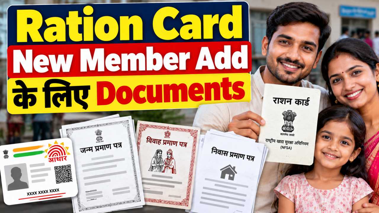 Ration Card New Member Add करने के लिए Documents