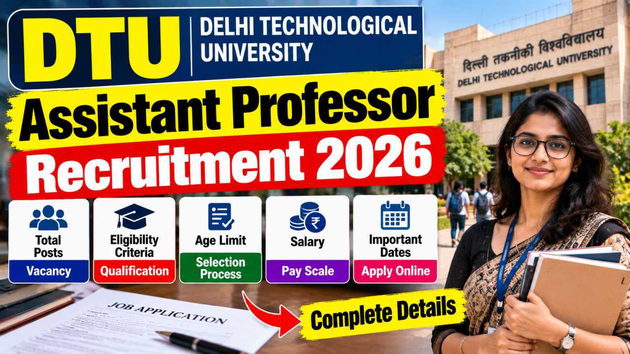 DTU Assistant Professor Recruitment 2026