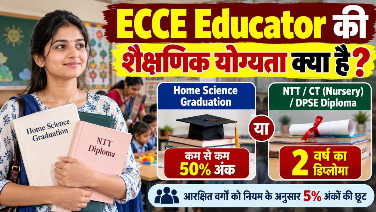 ECCE Educator के लिए शैक्षणिक योग्यता