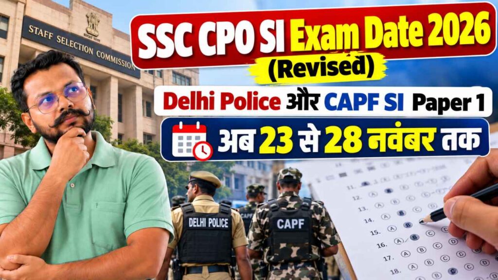 SSC CPO SI Exam Date 2026